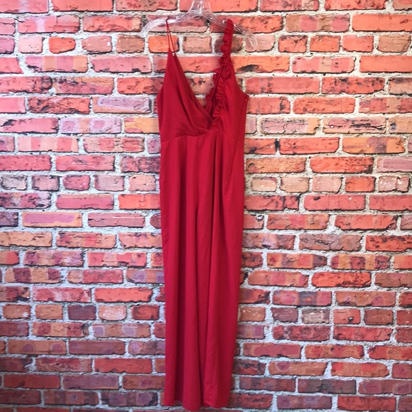 Ruffled Red Keepsake the Label Revolve Forget You Jumpsuit in Cherry - Picture 12 of 16